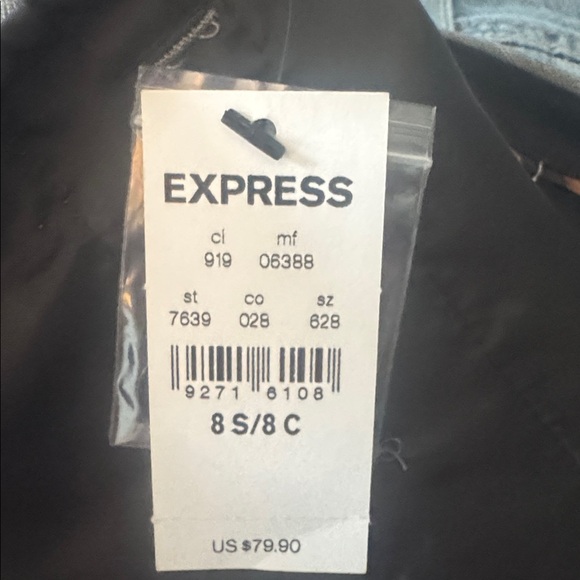 Express Grey and White Pinstriped Signature Stretch Editor Pants. Sz 8/P - Picture 9 of 12